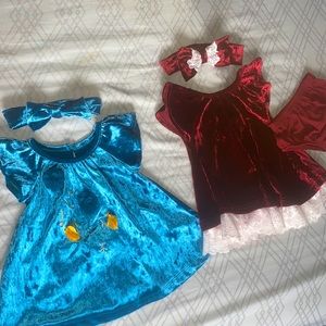 NWOT 2 baby girl dresses size NB